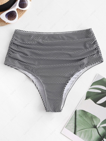 Купить zaful striped high cut ruched bikini bottom ( id 465210103 )