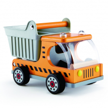 Купить деревянная игрушка hape машинка-грузовик самосвал на стройке e3013_hp