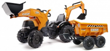 Купить falk трактор-экскаватор педальный c ковшом и прицепом 225 см fal 997w