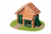 Купить teifoc строительный набор дом с черепичной крышей 200 деталей tei 4210