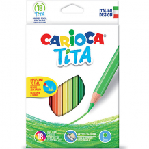 Купить набор цветных карандашей carioca "tita" шестиугольные, 18 цветов ( id 10627344 )