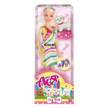 Купить toys lab кукла ася блондинка в ярком платье прогулка с щенком 35057