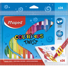 Купить восковые мелки maped color'peps twist, 24 цвета ( id 14619405 )
