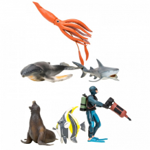 Купить masai mara набор фигурок мир морских животных (5 животных и 1 человек) мм203-020