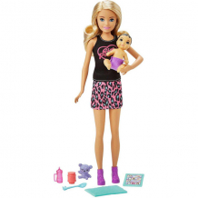 Купить mattel barbie grp13 барби кукла няня с малышом и аксессуарами