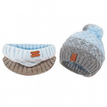 Купить комплект шапка/шарф ander, цвет: голубой/серый ( id 10976570 )