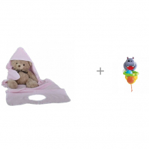 Купить babybunny полотенце фартук и игровой набор для ванной playgo бегемот 
