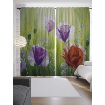 Купить joyarty шторы с фотопечатью цветочная энергия из сатена 290х265 см p_9185_145x265