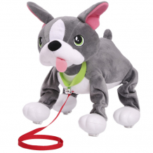 Купить интерактивная игрушка собачка-шагачка на поводке французский бульдог 243518