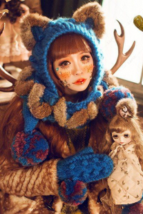 Купить chunky crochet knit cat ear hat gloves ( id 203783601 )