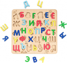 Купить деревянная игрушка eco wood art сортер русский алфавит eruaplhabet
