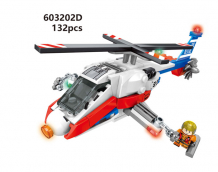 Купить конструктор sembo block службы спасения полиция вертолет спасатей 603202 (132 детали) 603202