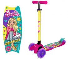 Купить трехколесный самокат 1 toy кикборд со светящимися колёсами navigator barbie т14759