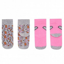Купить комплект носки 2 пары fun time, цвет: розовый/серый ( id 12630490 )