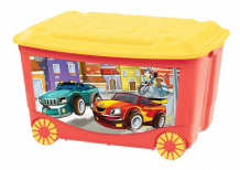 Купить пластишка ящик для игрушек на колесах 580х390х335 мм с аппликацией 4313809