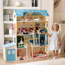 Купить paremo деревянный кукольный домик лира с гаражом и мебелью (28 предметов) pd316
