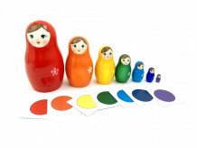 Купить развивающая игрушка эврилэнд матрешка средняя с карточками радуга 7 цветов el7150