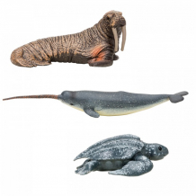 Купить masai mara набор фигурок мир морских животных (нарвал, кожистая черепаха, морж) мм203-004
