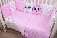 Купить комплект в кроватку подушкино котята с 3d подушками (17 предметов) 