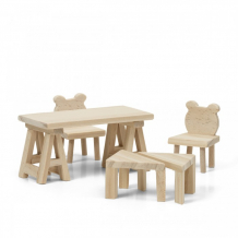Купить lundby набор деревянной мебели для домика сделай сам стол и стулья lb_60906400