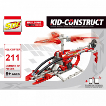 Купить конструктор sdl kid-construct вертолет (211 деталей) 2018a-1