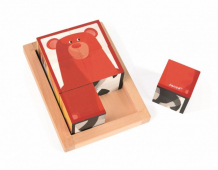 Купить деревянная игрушка janod кубики лесные животные (6 элементов) j08200