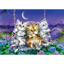 Купить пазл art puzzle котята на качелях под луной, 500 деталей ( id 15101534 )