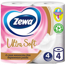 Купить туалетная бумага zewa ultra soft, 4 слоя, 4 рулона ( id 16718893 )
