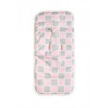 Купить хлопковый матрасик в коляску или автокресло mammie "розовые квадратики", белый, розовый и серый mammie 997055117