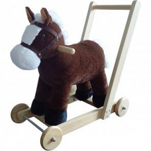 Купить ходунки-каталка наша игрушка лошадка, цвет: коричневый ( id 12877984 )