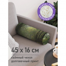 Купить joyarty декоративная подушка валик на молнии спокойный лес 45 см pcu_37350