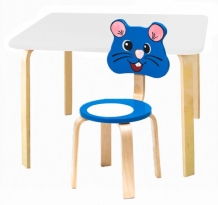 Купить polli tolli комплект детской мебели мордочки с белым столиком 