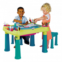Купить keter стол creative для детского творчества и игры с водой и песком + 2 табуретки 17184184732