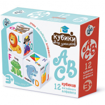 Купить кубики пластиковые "кубики для умников. английский алфавит" 12 шт (белые) ( id 7245699 )