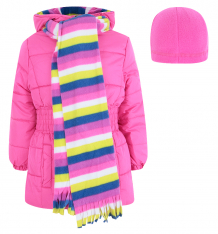 Купить комплект куртка/шапка/шарф pink platinum by broadway kids, цвет: розовый ( id 7757293 )