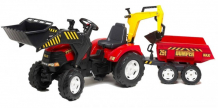 Купить falk трактор-экскаватор с прицепом и ковшом fal 995w fal 995w