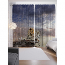 Купить joyarty шторы с фотопечатью леопард в тумане из сатена 290х265 см p_10439_145x265