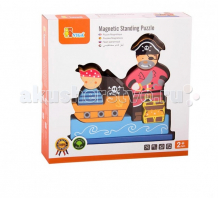 Купить деревянная игрушка viga магнитный 3d пазл пират 50077