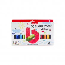 Купить фломастеры bruynzeel набор утолщенных фломастеров kids super stamp 10 цветов-штампов в картонной упаковке 60129010