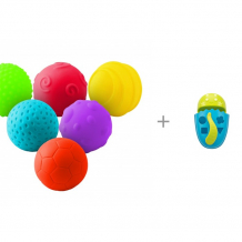 Купить развивающая игрушка little нero рельефные мячики + органайзер-сортер dino 