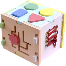 Купить деревянная игрушка heleos бизиборд увлекательный куб бзк1-1