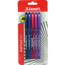 Купить шариковые ручки luxor "focus icy" 5 шт, 4 цвета ( id 8334204 )
