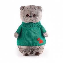 Купить мягкая игрушка budi basa кот басик в зеленом свитере с собачкой, 25 см ( id 13660189 )