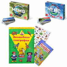 Купить тебе-игрушка игровой набор мемо весь мир + флаги + игра с волшебными наклейками волшебная география 7204+7890+8209