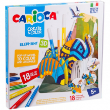 Купить carioca набор для рисования elephant 18 фломастеров и сборная подставка 42902