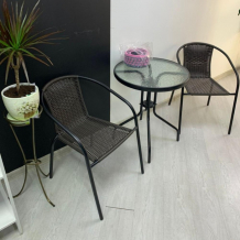 Купить afina garden комплект мебели асоль lr02 lrc-02/lrt-02-d60 dark brown (2+1)