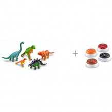 Купить learning resources набор фигурок эра динозавров часть 2 и гигантские кнопки голоса животных 