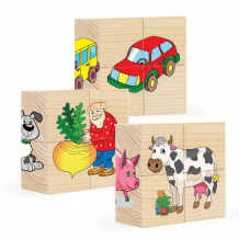 Купить деревянная игрушка анданте большой набор кубиков пазлы 2 12 шт. rdi-d551a