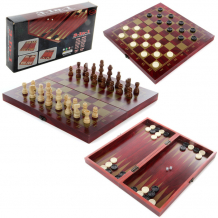 Купить veld co настольная игра шахматы деревянные 3 в 1 107755