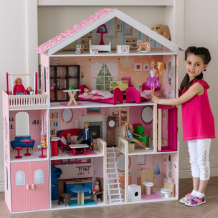 Купить paremo деревянный кукольный домик мечта с гаражом, качелями и мебелью (31 предмет) pd316-02